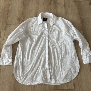 Abercrombie & Fitch YPB Button Up Shirt Womens Size XL White Long Sleeve NWOT‎